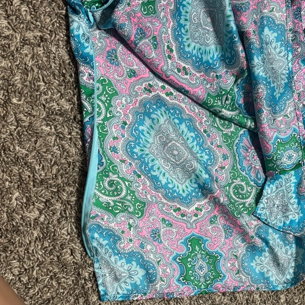 Talbots Blue and Green Paisley Blouse - Picture 6 of 10
